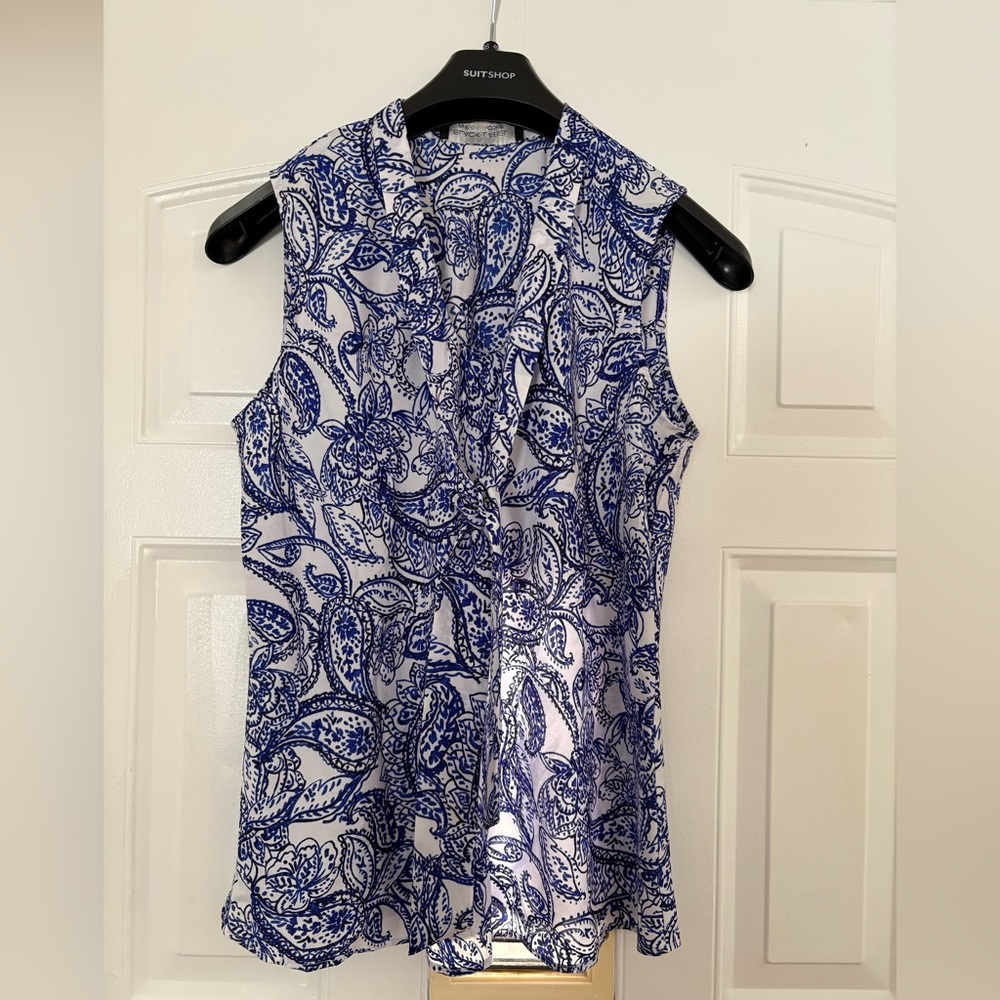 Blue & White floral tank/blouse for work/business events